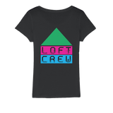 Loft Crew Logo 1 (Front & Back Print) - Organic Jersey Womens T-Shirt